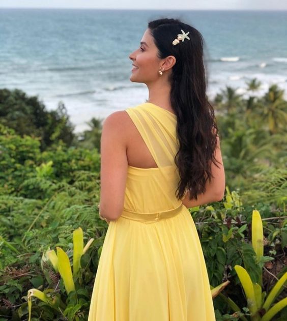Yellow One Shoulder Long Prom Evening Dresses ,Sexy Prom Dress