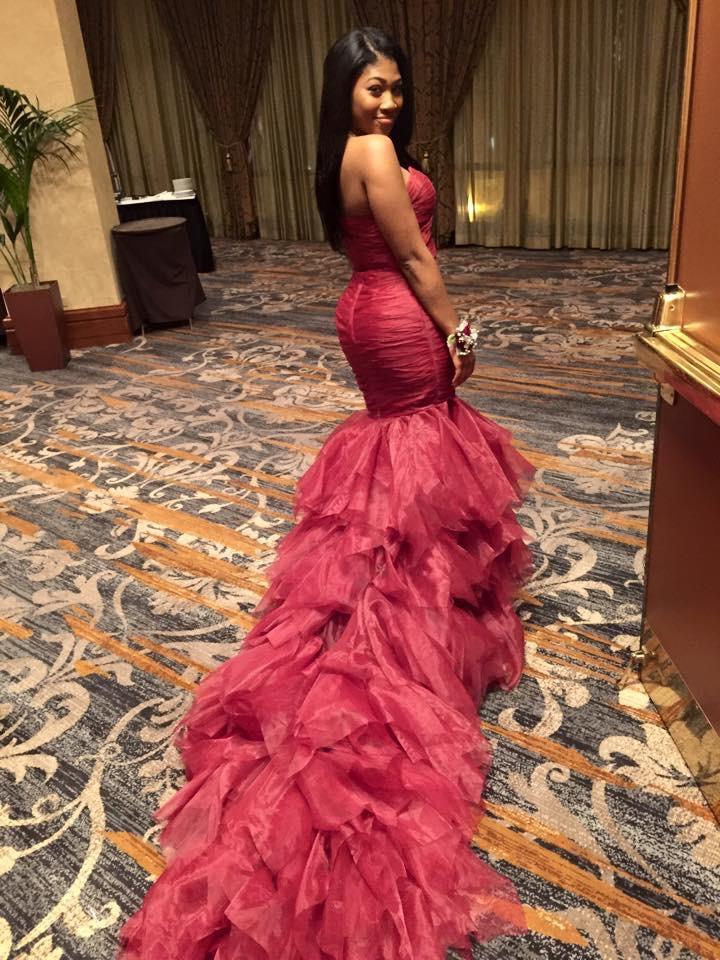 Charming Mermaid Burgundy Strapless African Organza Ruffles Long Prom Dresses - VelvetHem