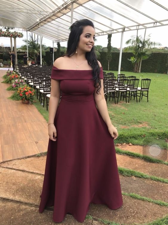 Burgundy Prom Dresses Long Evening Dresses - VelvetHem