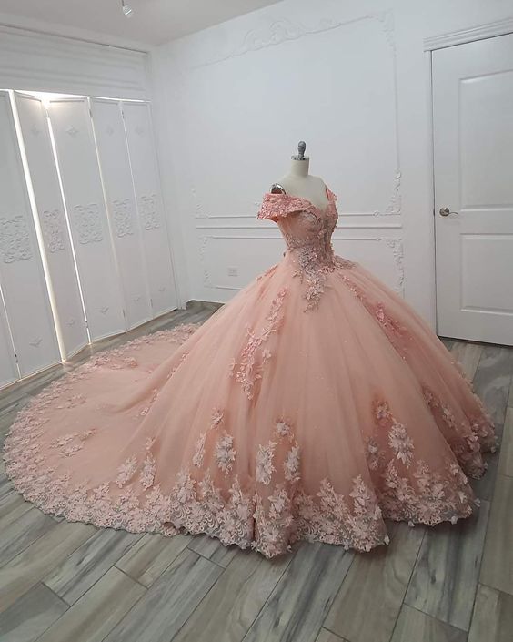 Pink Wedding Dresses Ball Gown Prom Dresses - VelvetHem
