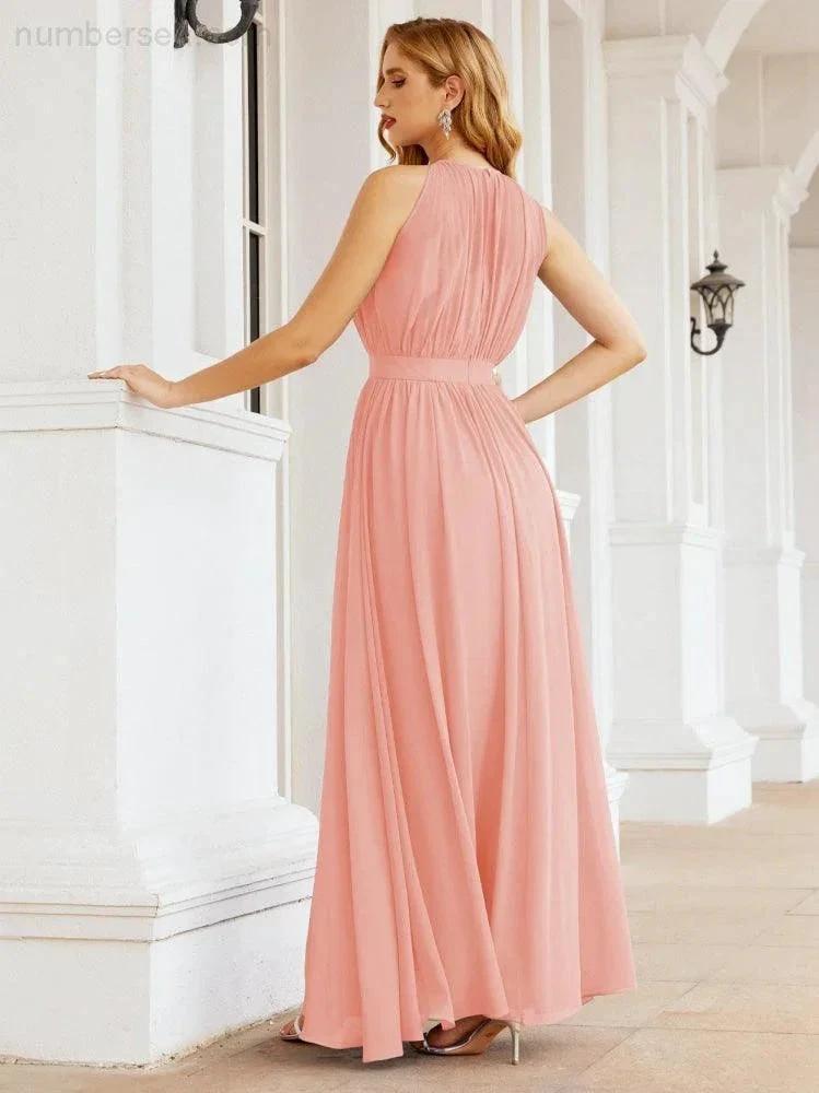 ZapDress Halter Bridesmaid Dress Empire Waist Formal Evening Prom Gown for Mother of The Bride 28030 (ZD17026)