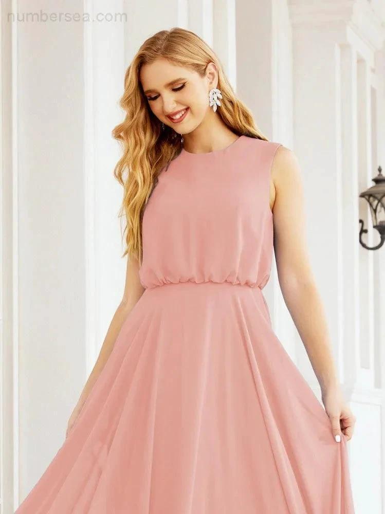 ZapDress Sleeveless Long Bridesmaid Dress A line Formal Evening Prom Gown 28025 (ZD17053)