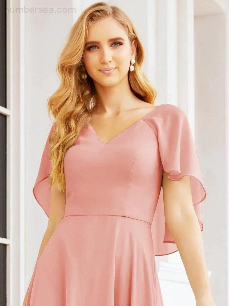 ZapDress Bridesmaid Dresses for Wedding Formal Evening Party Prom Gown with Cape 28050 (ZD17057)