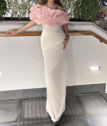 Elegant Off The Shoulder Long Prom Dress Sheath Evening Gown