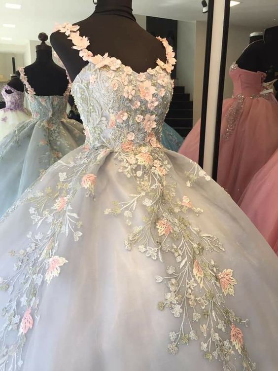 New Arrival Ball Gown Embroidered Applique Gown Sweet Dress - View 2 | VelvetHem