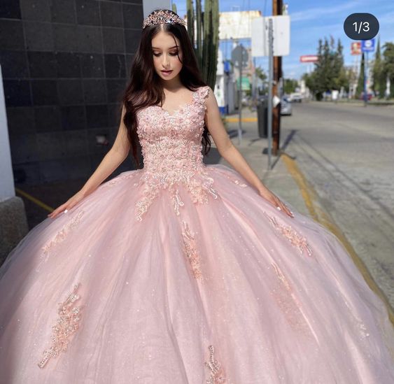 Pink Lace Tulle Formal Dress Princess Sweet 16 Dress - VelvetHem
