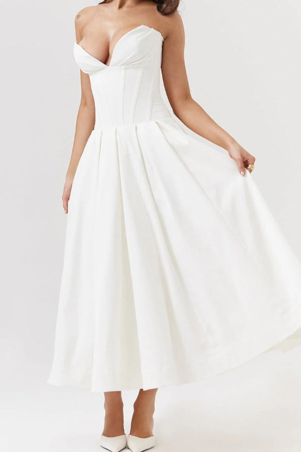 Lorelei Exclusive Strapless Midi Dress Premium Wardrobe Essential