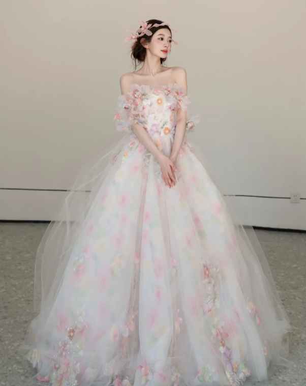Off The Shoulder Tulle Prom Party Dress Birthday Dress Evening Dress - View 3 | VelvetHem