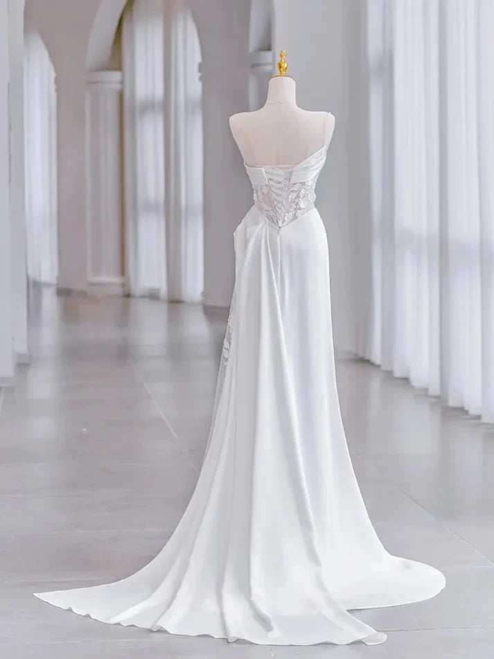 A Line White Birthday Party Dress Lace Wedding Dress fg7279 - View 7 | VelvetHem