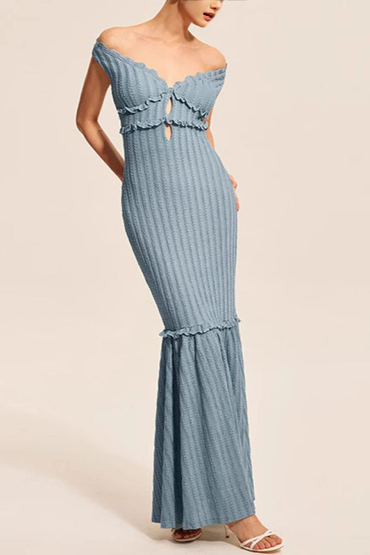 V-Neck Backless Fitted Knit Sweater Dress - VelvetHem