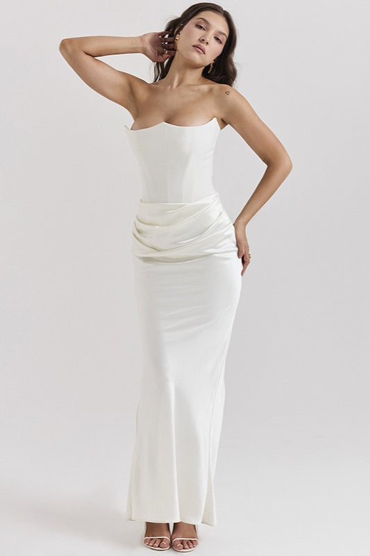 Backless Cinched Waist Maxi Dress - View 4 | VelvetHem