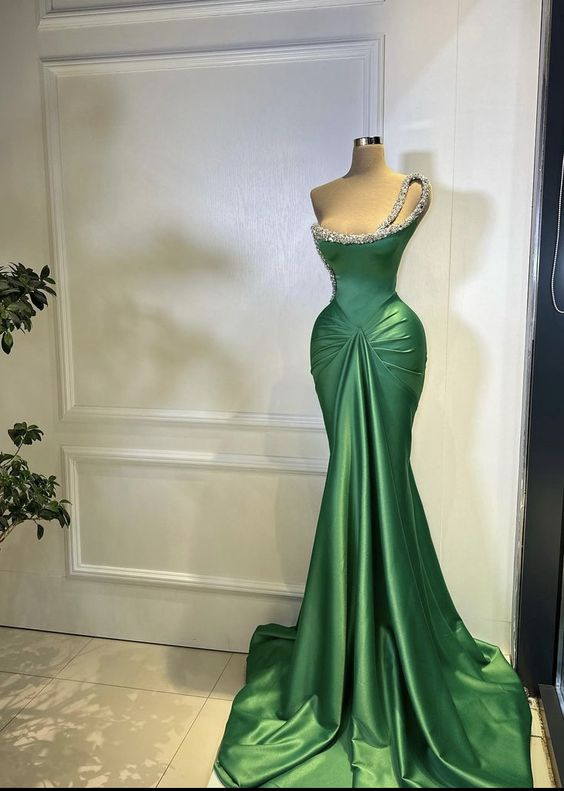 Emerald Green Mermaid Prom Dress Charming Emerald Green Evening Dress Y6435 - VelvetHem