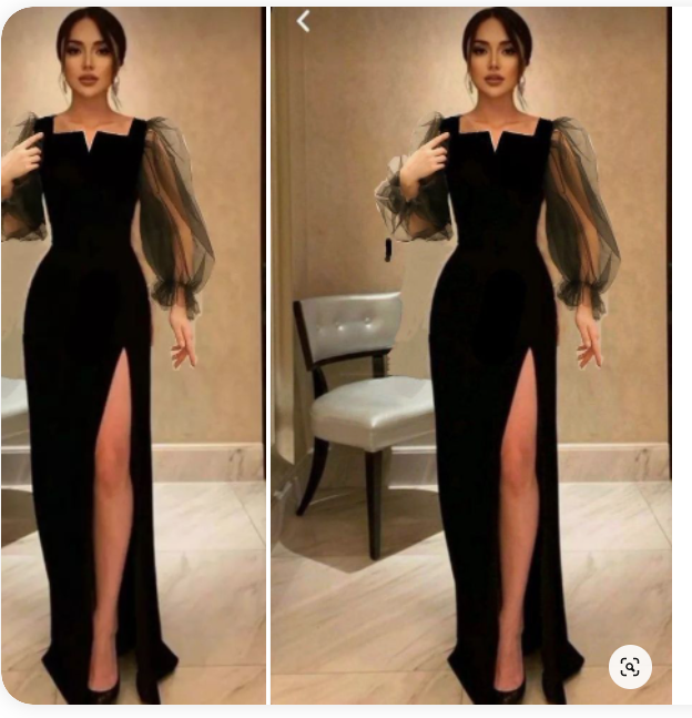 Black simple prom dress mermaid elegant dress - VelvetHem
