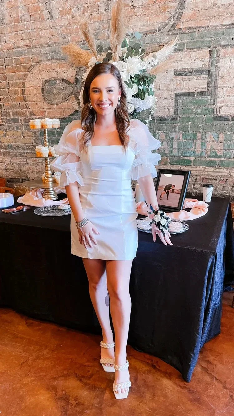 White Homecoming Dress White Party Dress (ZD12761) - VelvetHem