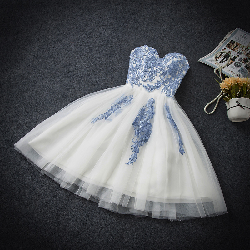 Sweetheart A-line white lace homecoming dresses - VelvetHem