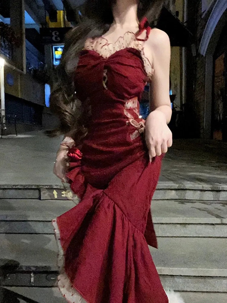 Evening Party Dresses Elegant Mermaid wine red stunning dress fg7175 - View 2 | VelvetHem