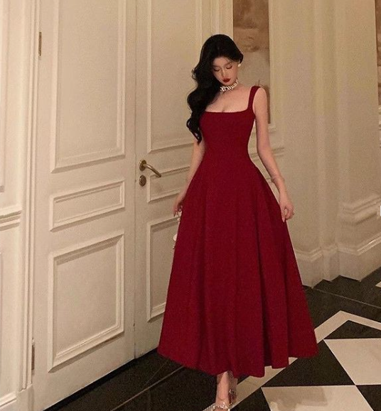 A-line Burgundy Prom Gown Party Dresses fg6877 - View 3 | VelvetHem