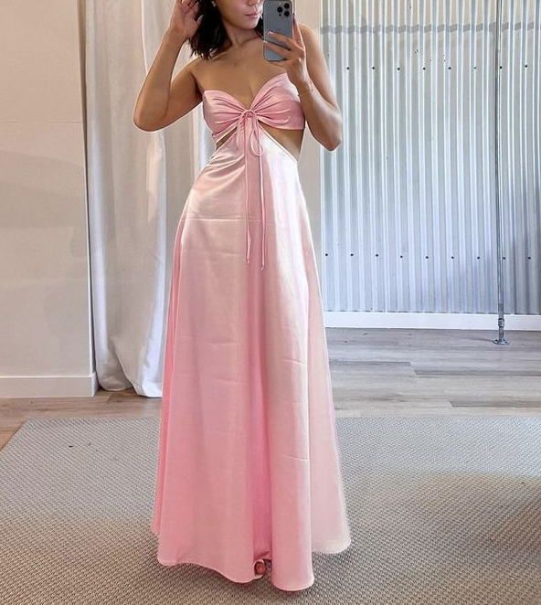 Simple pink prom dress New Evening Dresses fg6829 - VelvetHem