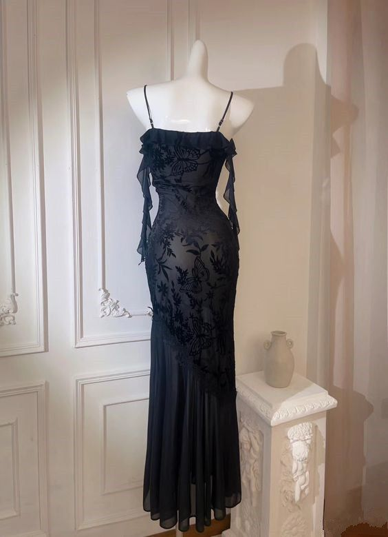 Sexy Mermaid Long Prom Dress Black Evening Party Dress - View 2 | VelvetHem