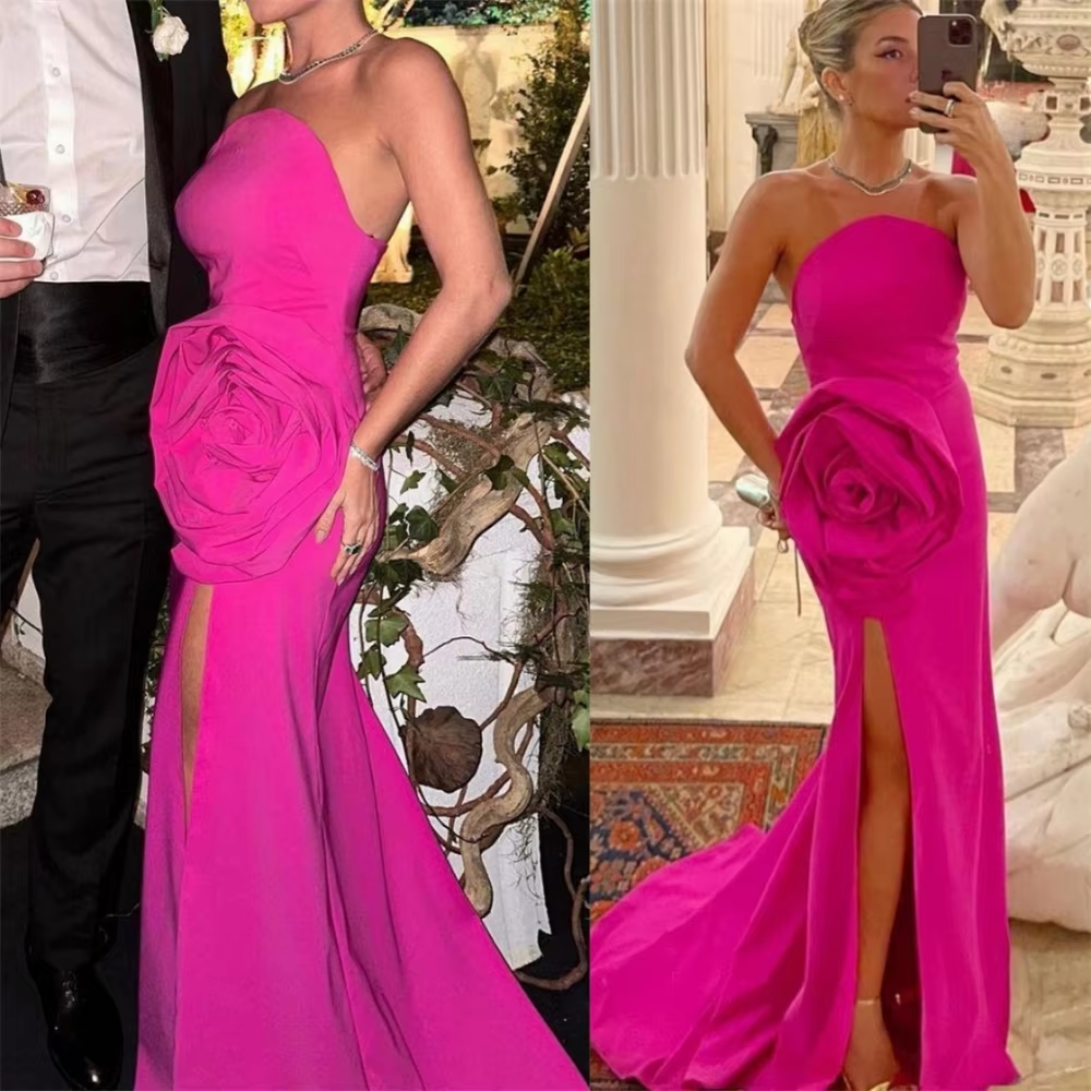 Strapless Prom Dresses Sheath, Celebrity Party Gowns, Flowers Occasion Evening Dresses fg6841 - View 2 | VelvetHem