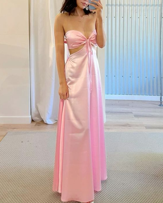 Simple pink prom dress New Evening Dresses fg6829 - View 2 | VelvetHem