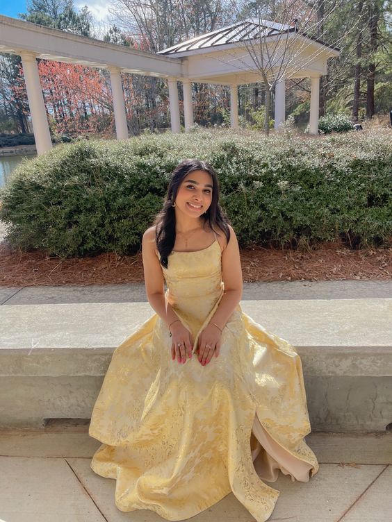 Beautiful Yellow Long Formal Gown, Party Prom Dresses