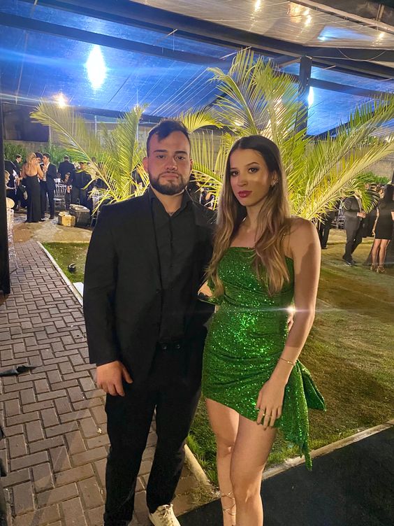 Green Sequin Spaghetti Straps Homecoming Dresses Short Prom Dresses