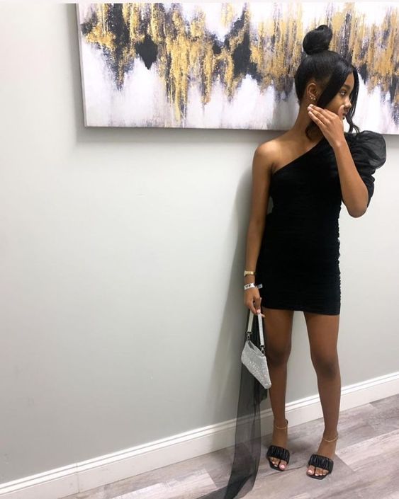 Black Homecoming Dress Short Prom Dress,Short Party Dress