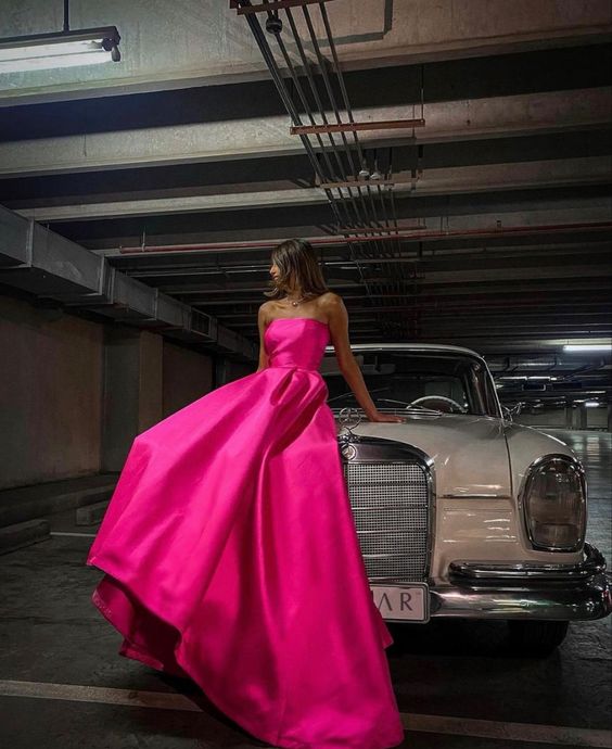 Classic pink Prom Dresses Long Party Dress Formal Dress