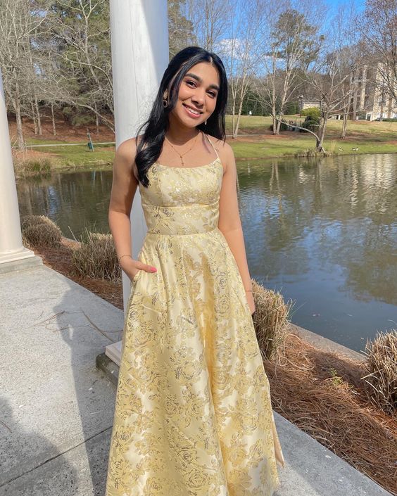 Beautiful Yellow Long Formal Gown, Party Prom Dresses