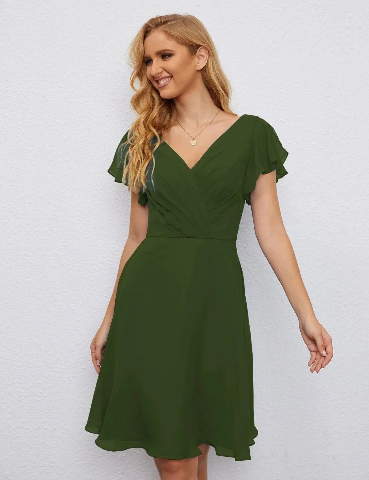 ZapDress U Back Homecoming Dress Formal Prom Dress Knee Length Short Sleeves Cocktail Party Dress 28077 (ZD16953)