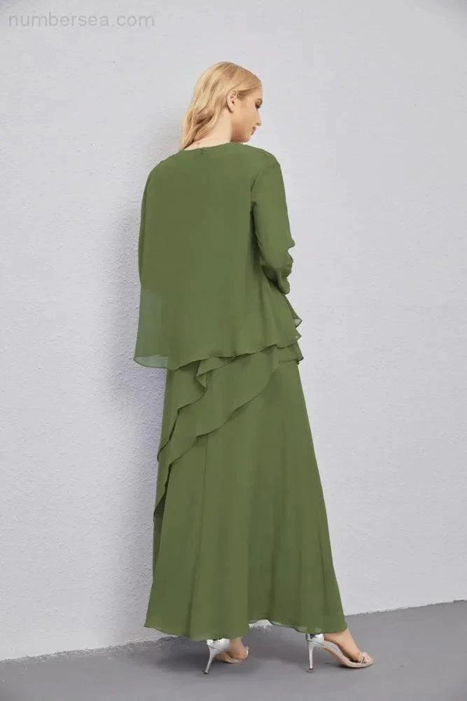 Mother of Bride Dresses with Open Front Lightweight Cardigan Formal Prom Gown 28081 (ZD16990)