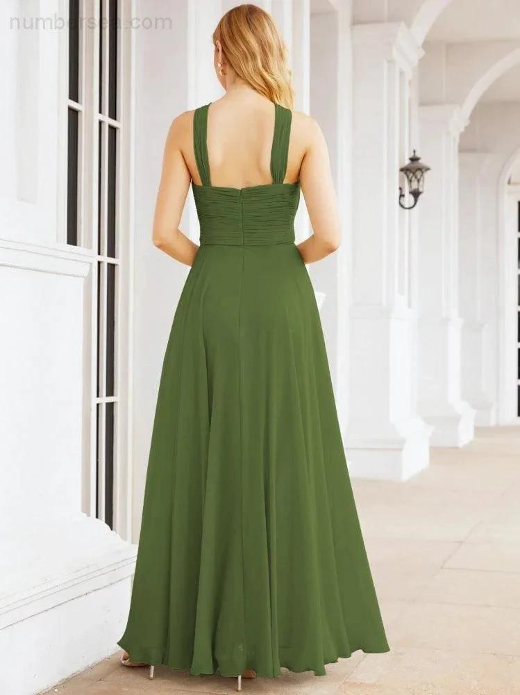 ZapDress Crisscross Halter Bridesmaid Dresses for Party Wedding Evening Prom Maxi Ball Gowns 28053 (ZD17037)