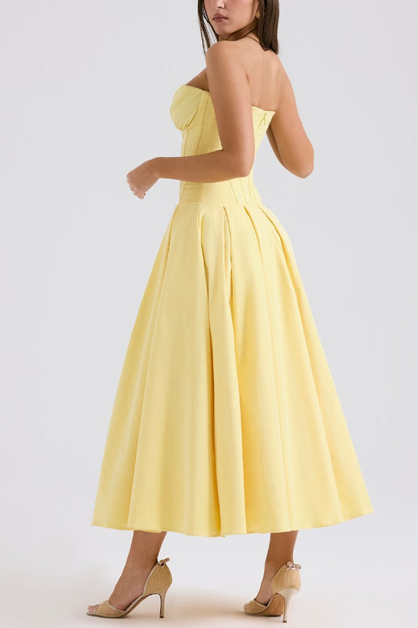Lorelei Exclusive Strapless Midi Dress Premium Wardrobe Essential