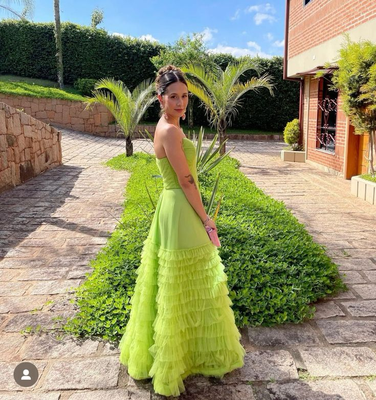 Strapless Green Satin Tulle Pleated Long Prom Dress Formal A Line Evening Dress - VelvetHem