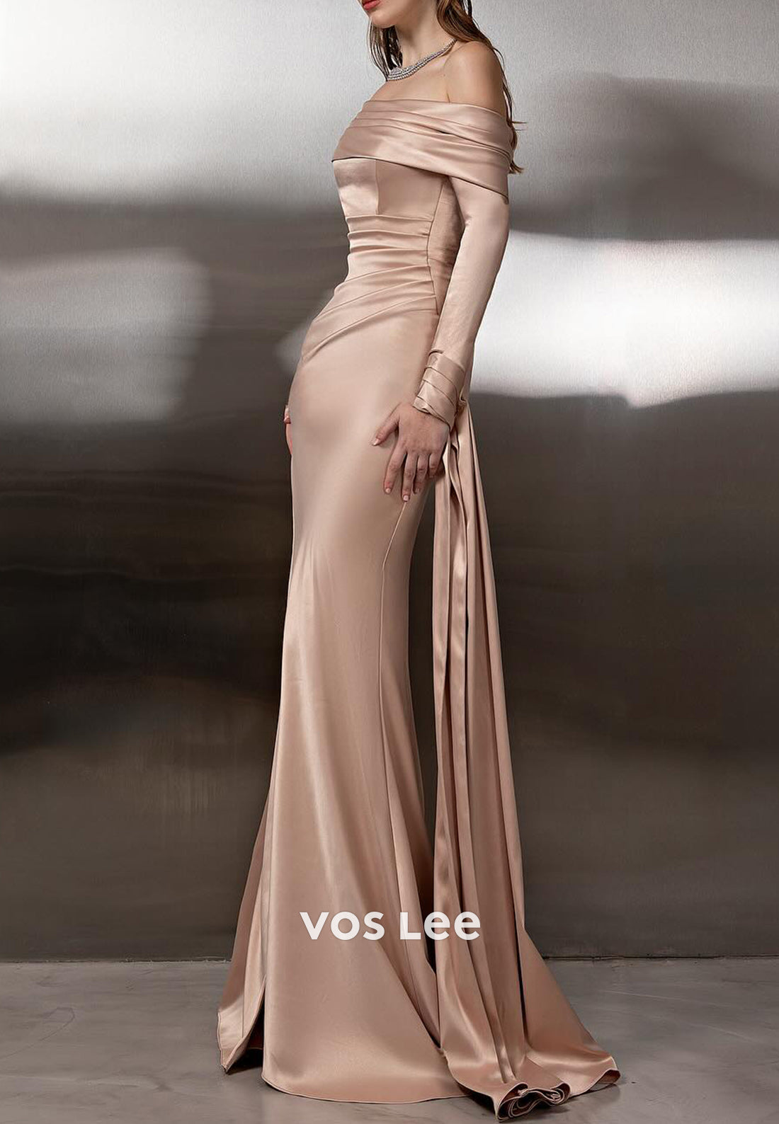 Couture & Ornate Off the Shoulder Long Sleeve Mermaid Prom Dresses