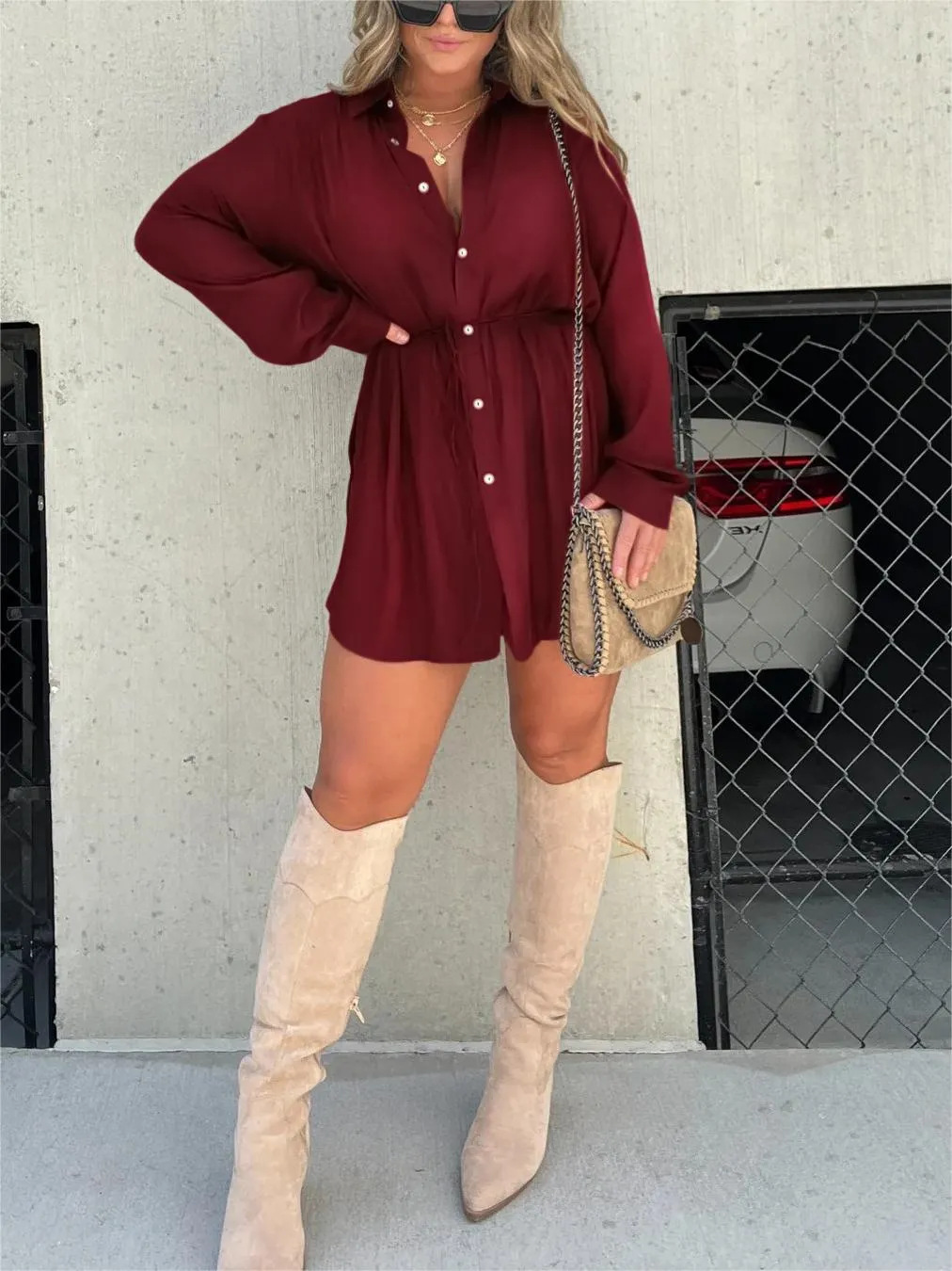 Belén Stylish Satin Overall Mini Dress for Women Classy Everyday Look