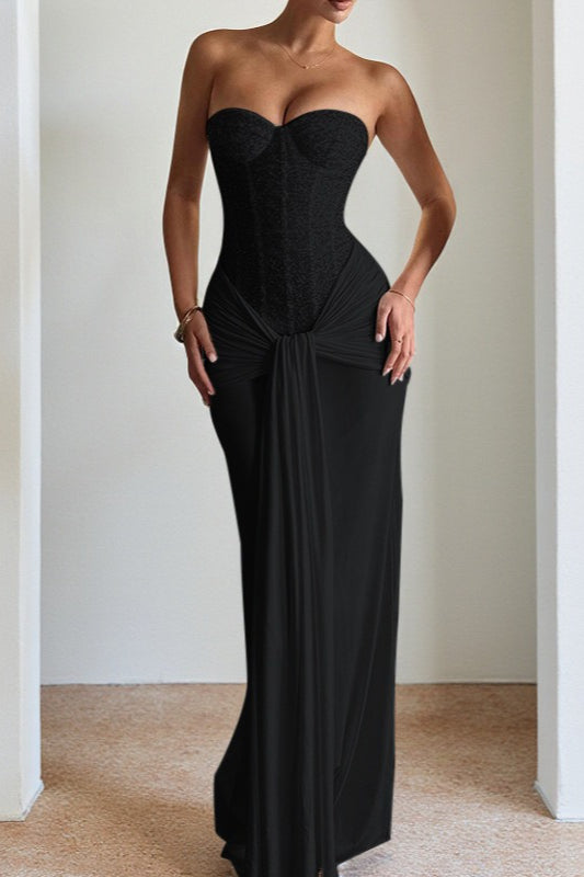 Defined Waist Maxi Party Dress - View 5 | VelvetHem