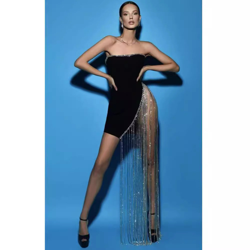 Sexy Strapless Slit Bandage Mini Prom Dress - VelvetHem