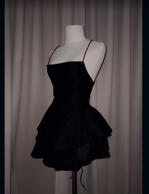Sexy Backless Short Prom Dress Black Satin Homecoming Dress Y7620 - VelvetHem