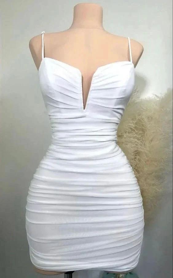 Cute White Straps Homecoming Dress Sexy Bodycon Dress Y1917 by simplepromdress