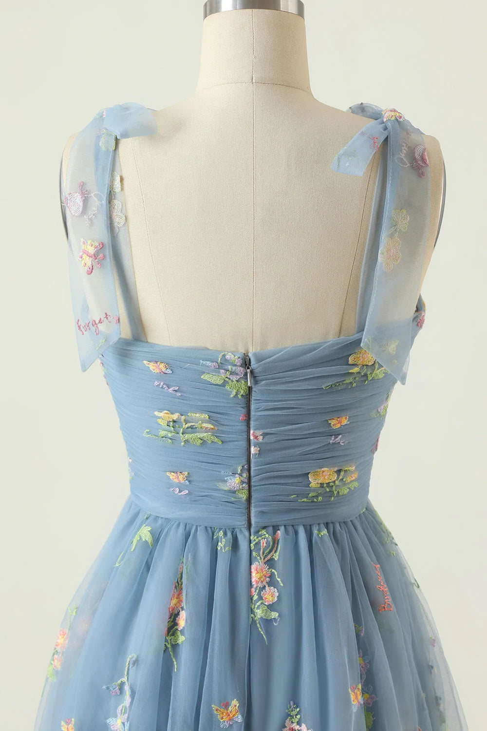 Elegant A Line Spaghetti Straps Green Long Prom Dress with Embroidery
