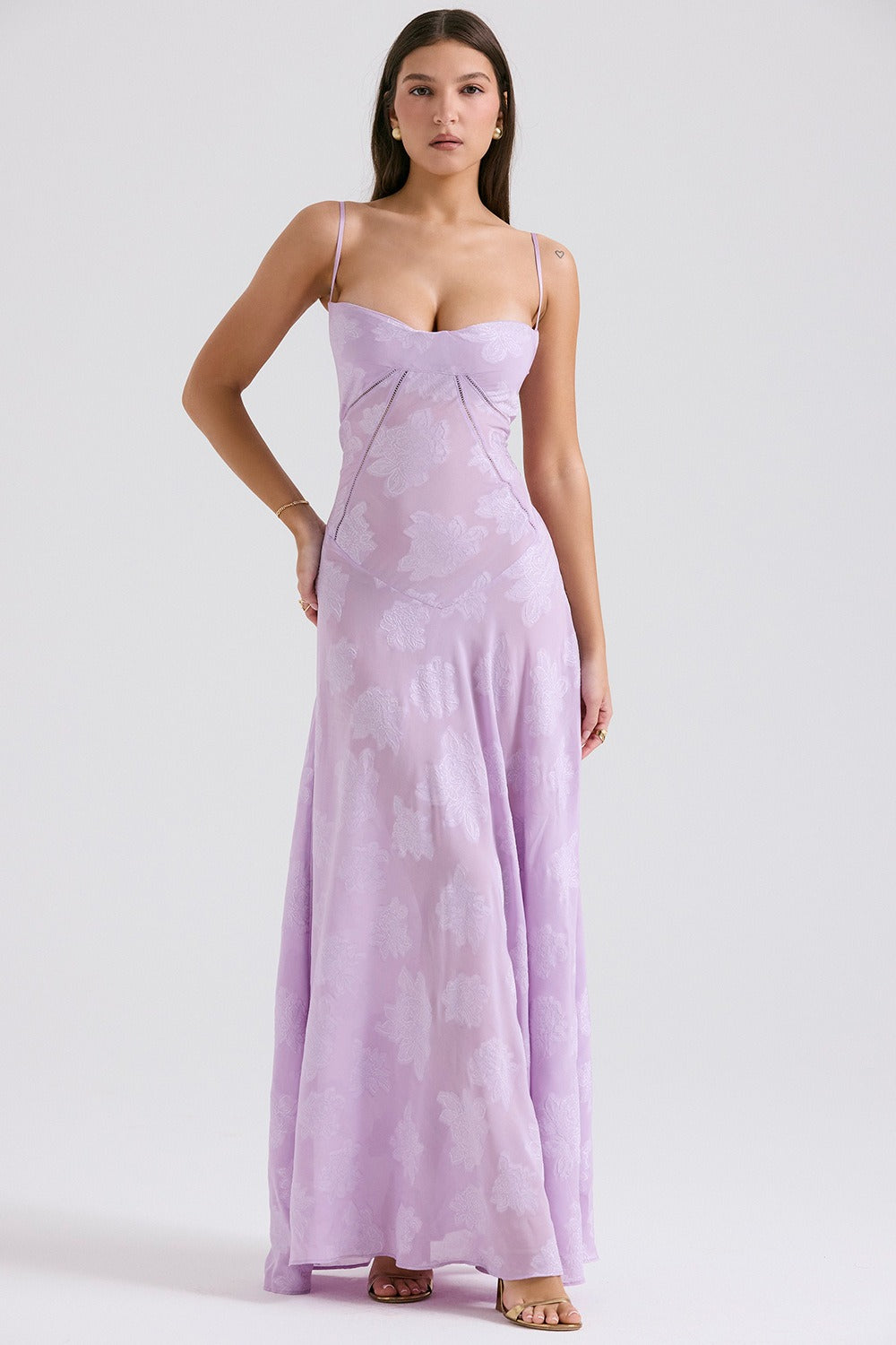 Lace Tie-Strap Romantic Maxi Dress - View 4 | VelvetHem