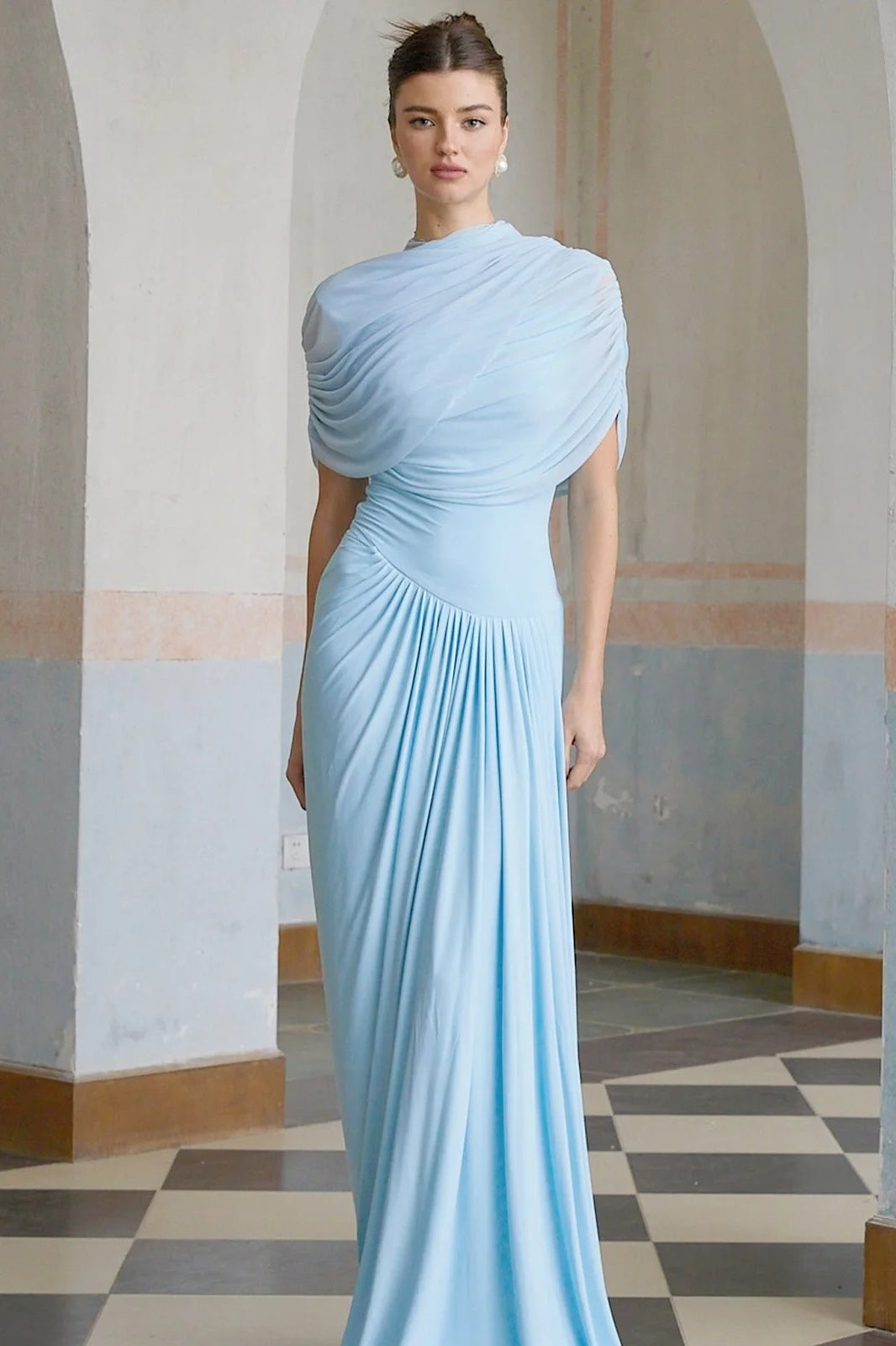 Sky Blue Sleeveless Formal Party Maxi Dress - VelvetHem
