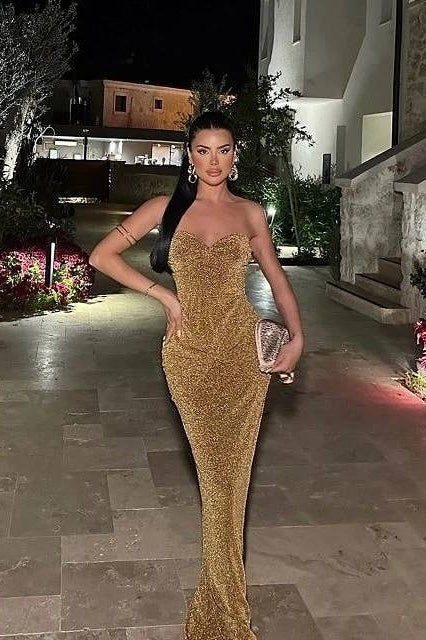 Bling Sheath Sweetheart Black Sequins Long Party Dress