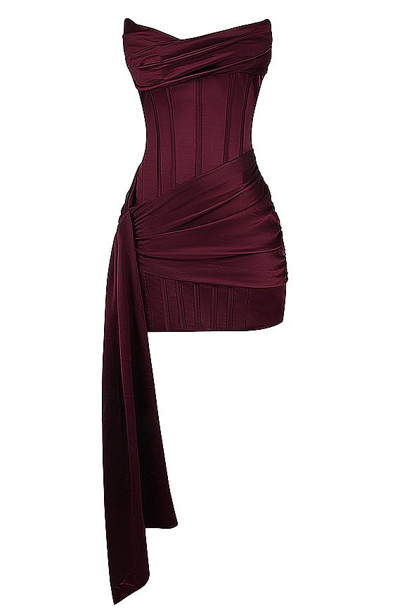 Vintage Burgundy Satin Homecoming Dress Short Prom Dress - VelvetHem