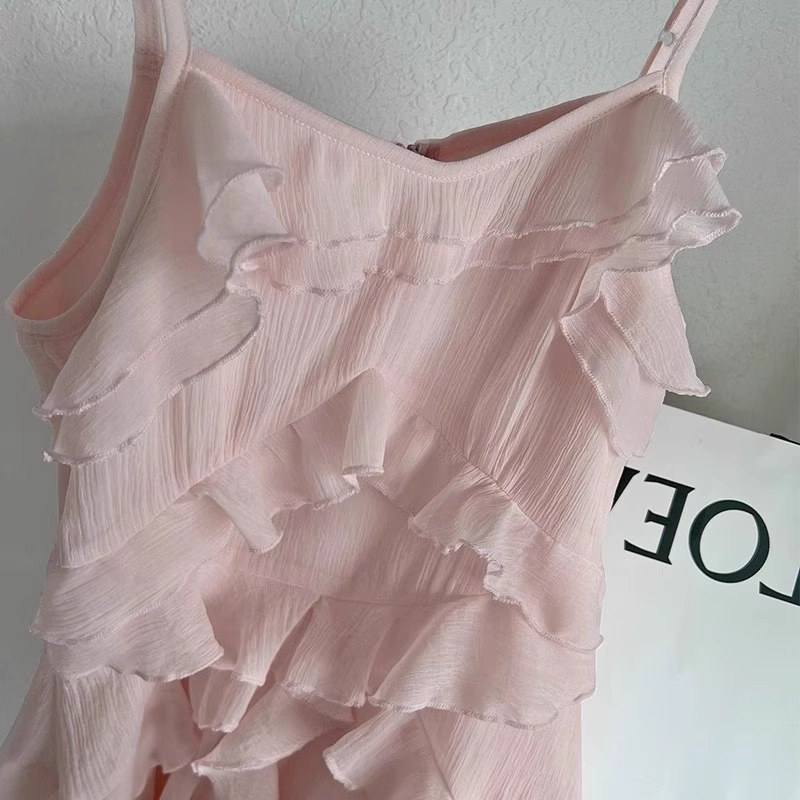 Sweet Pink Irregular Ruffles Short Party Dress Holiday Dress