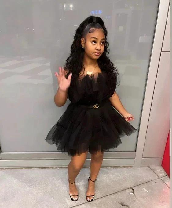 Black Tulle Homecoming Dress Cute Little Black Party Dress (ZD12494)