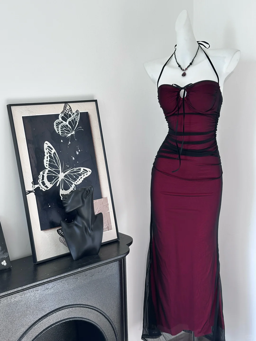 Vintage Halter Sheath Long Party Dress Formal Evening Dress - VelvetHem