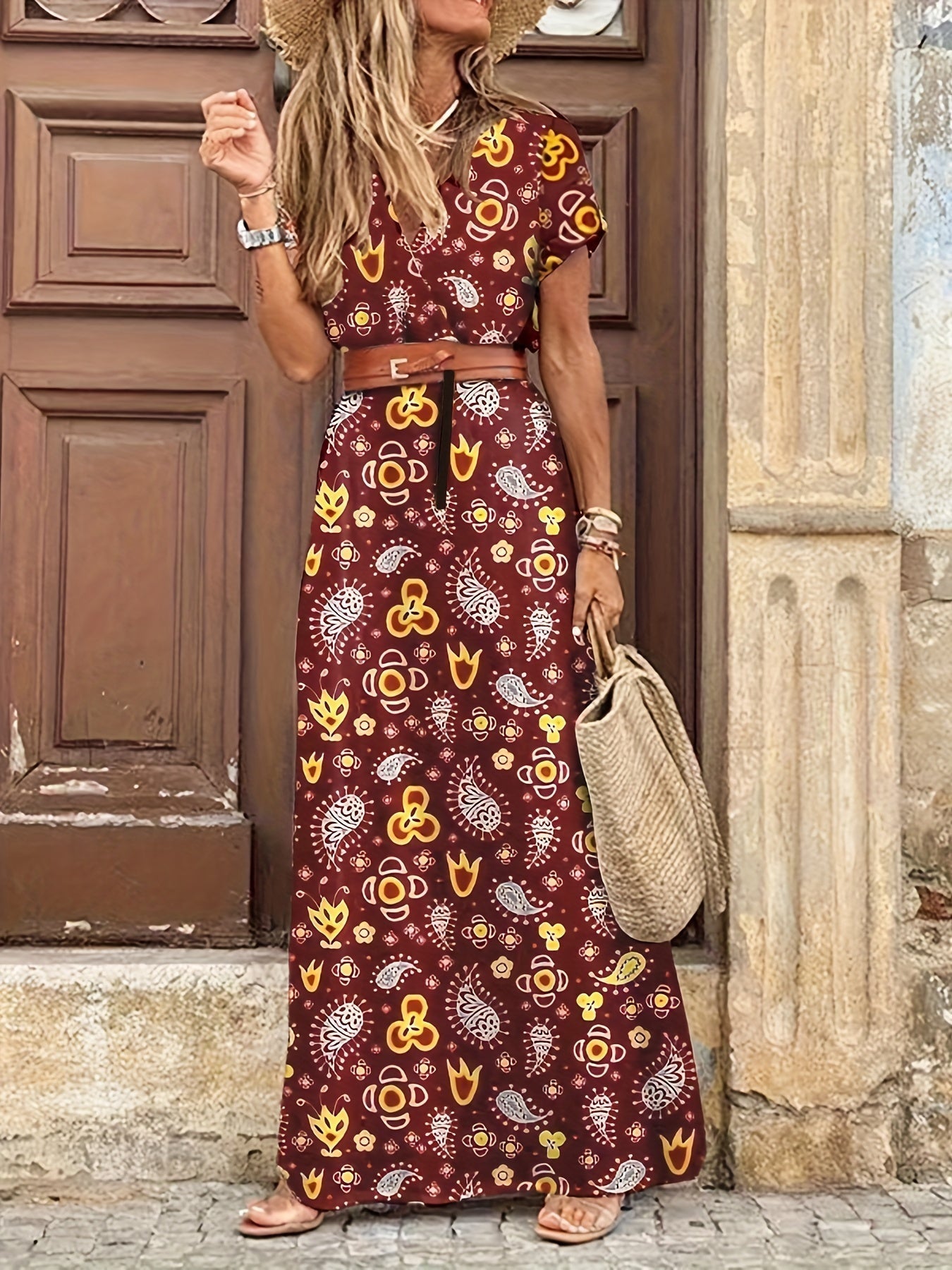 Gabriela Aesthetic Floral Maxi Dress Statement Occasion Edit